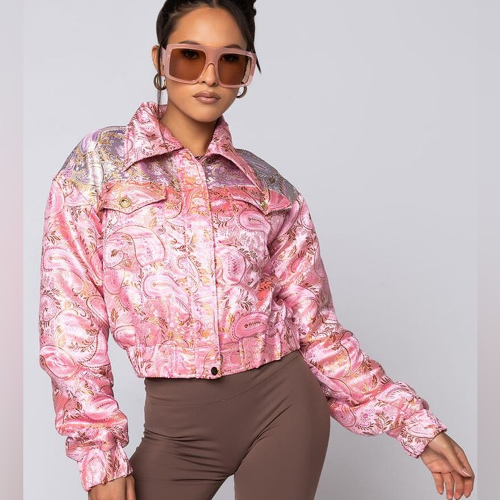 Azalea Wang Paisley Bomber Jacket